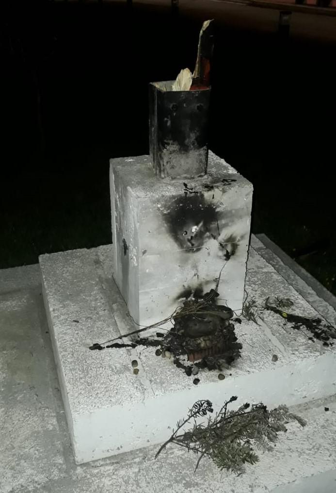 Queman Cristo en Puerto Saavedra 