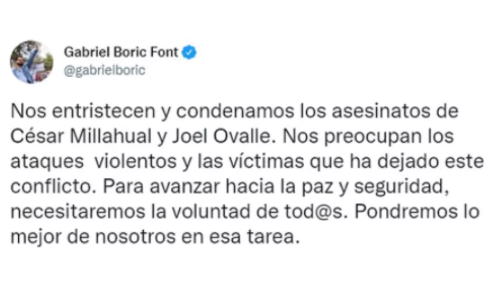Gabriel Boric y asesinato Joel Ovalle