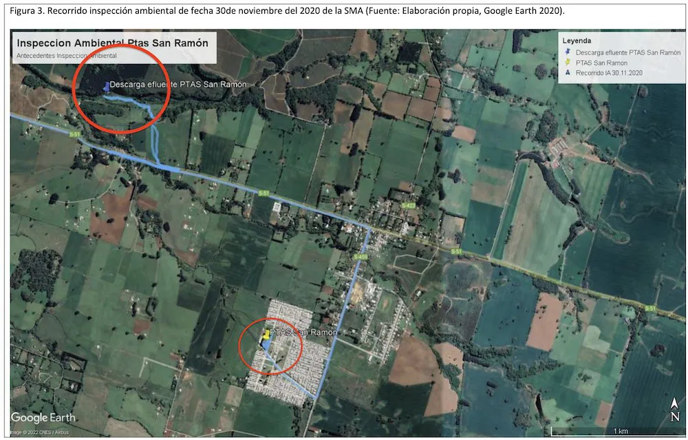 Plano Planta San Isidro y descarga a rio Huichahue