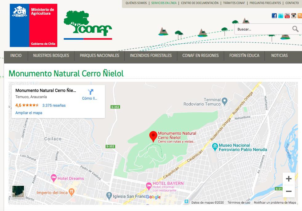 Cerro NĚielol CONAF