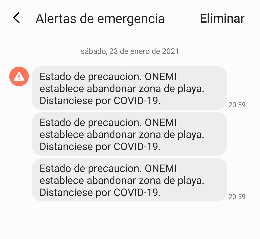 Mensaje Onemi