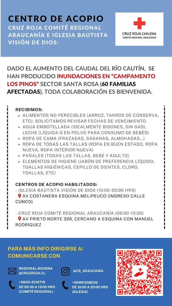 Acopio de ayuda Campamento Los Pinos