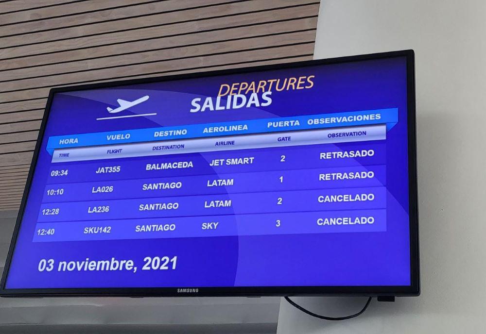 viaje cancelado en Temuco