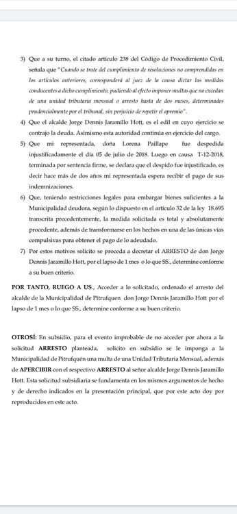 Solicitud de arresto. 2. 