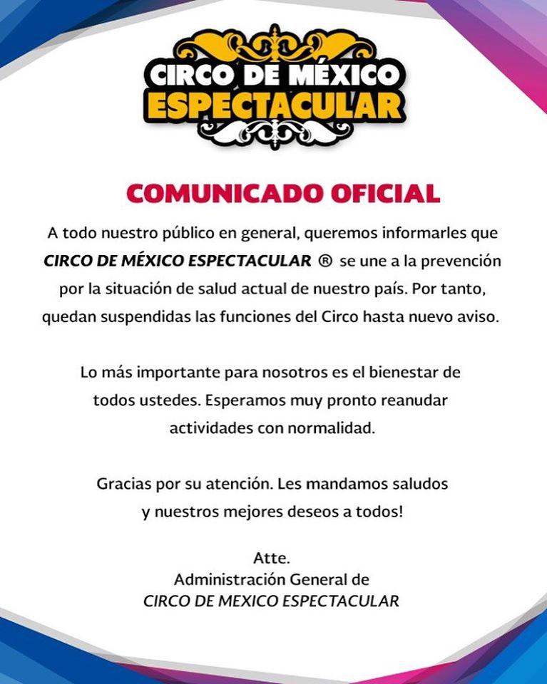 Anuncio de Circo de México Espectácular. 