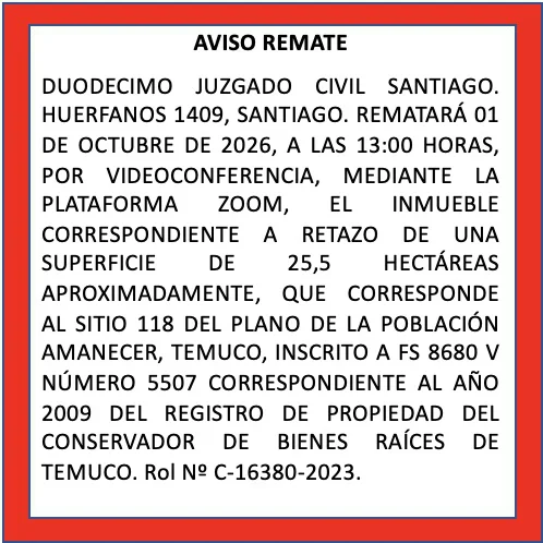 Aviso Remate