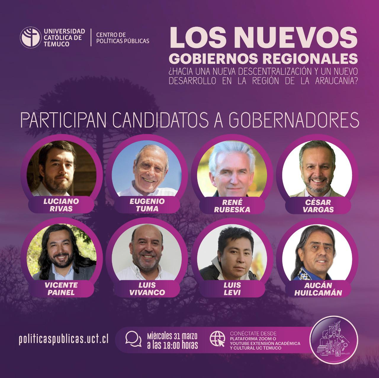 8 Candidatos A Gobernador Regional Por La Araucania Debatiran En La Catolica De Temuco