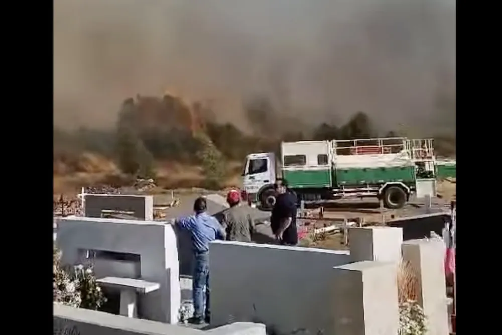 Incendio forestal en Pitrufquen casi entra al cementerio municipal
