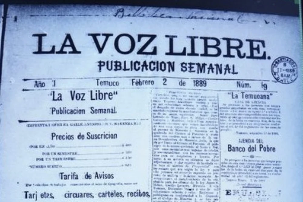 La Voz Libre - periodico de Temuco 1889