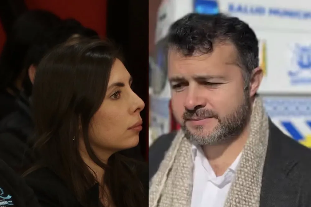 Administradora municipal de Melipeuco y alcalde Alejandro Cuminao