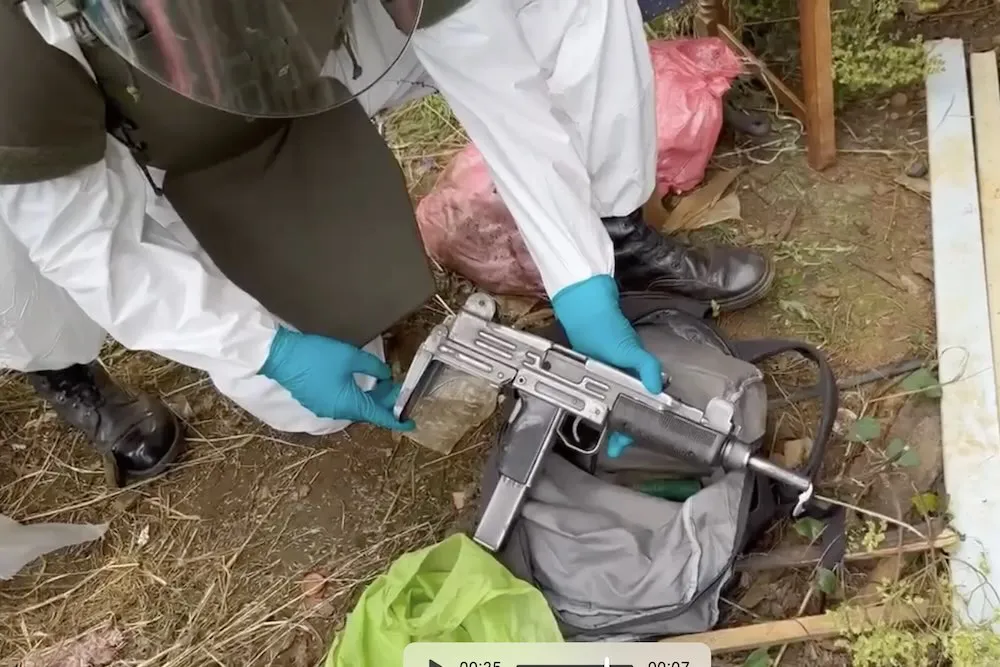 Subametralladora UZI incautada a Tomas Antihuen