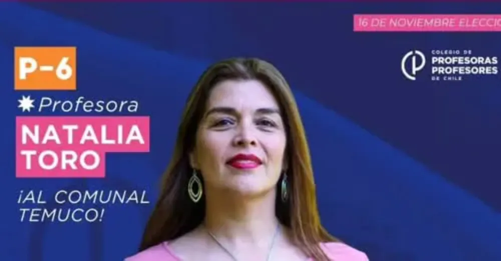 Natalia Toro - presidenta Colegio de Profesores Temuco