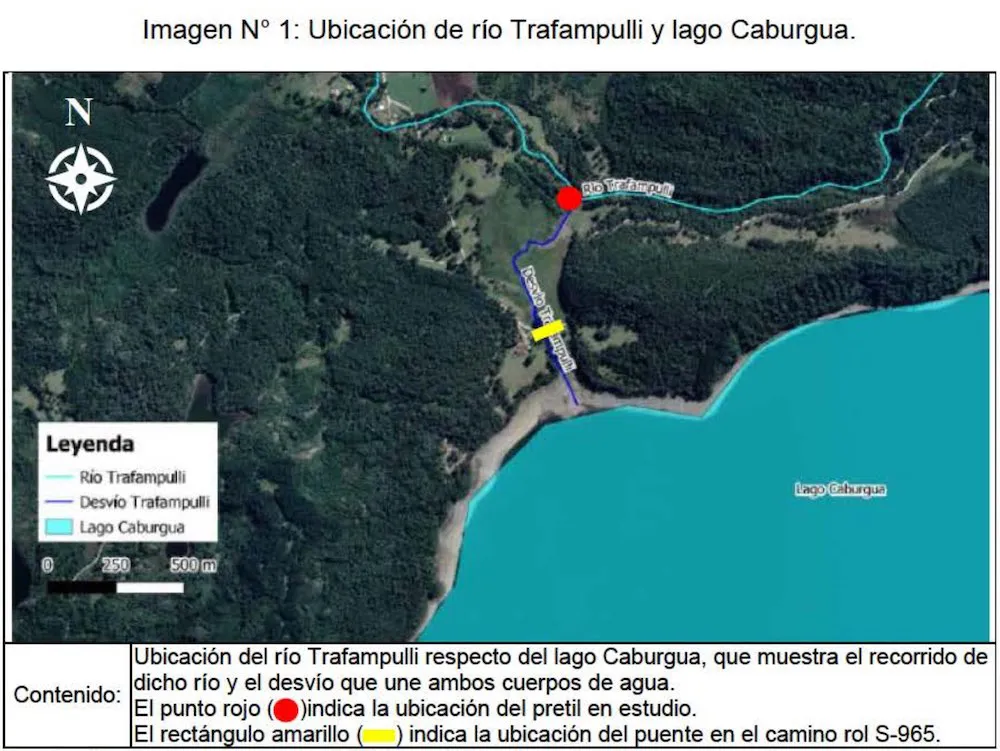 Rio Trafampulli y brazo hacia el lago Caburgua