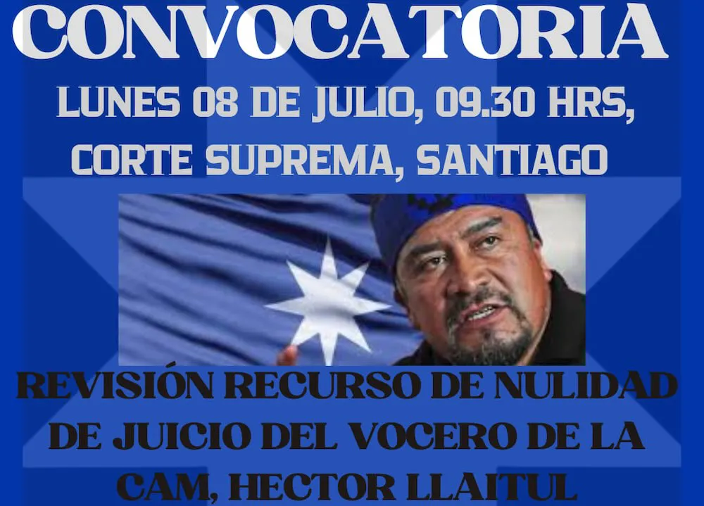 Convocatoria Corte Suprema por caso Hector Llaitul