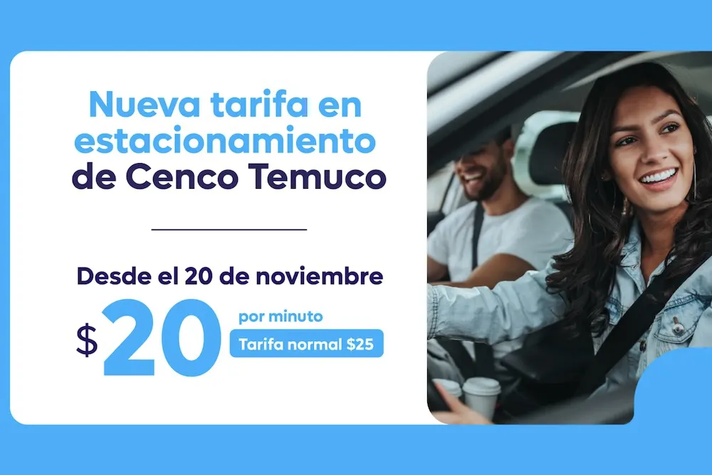 Aviso de cobro en estacionamientos del Mall Portal Temuco