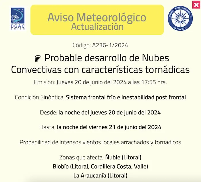 Aviso metereologico