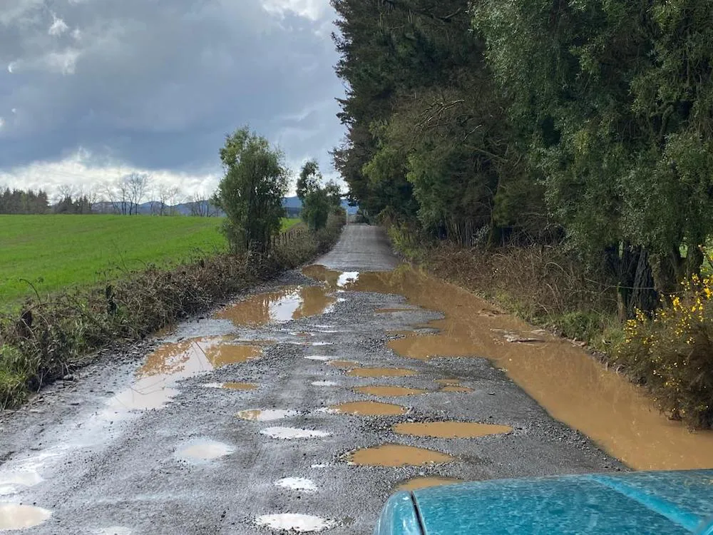 Caminos en mal estado en Temuco