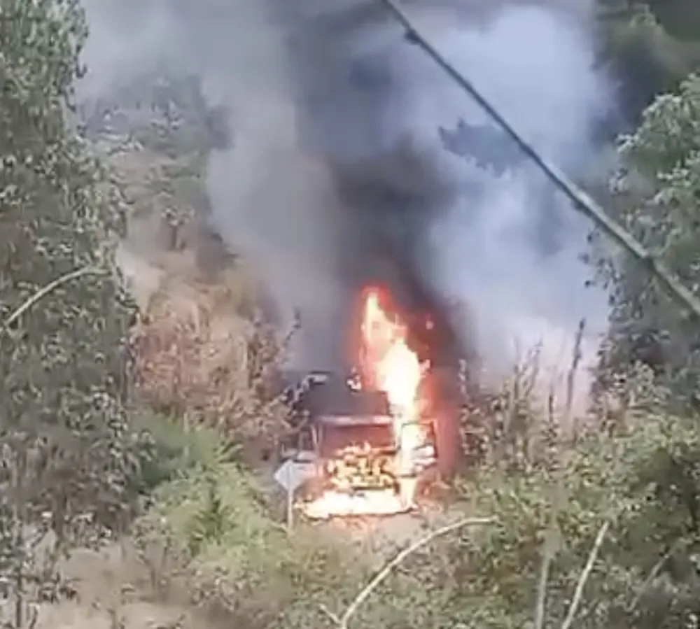 Camion quemado en Traiguen