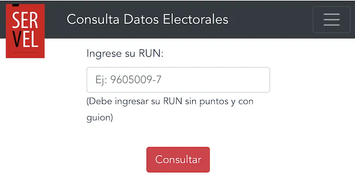 Consulta datos de votacion en el Servel