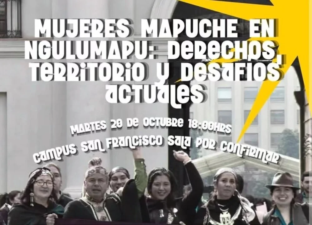 Afiche - convocatoria Juventudes Comunistas temas mapuche