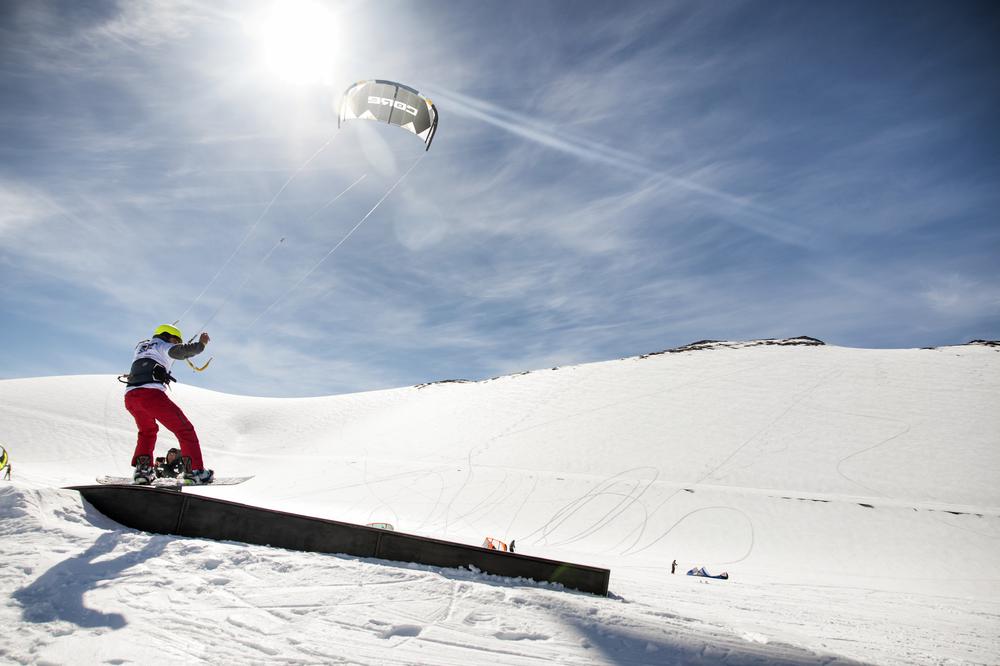 Snowkite en Corralco