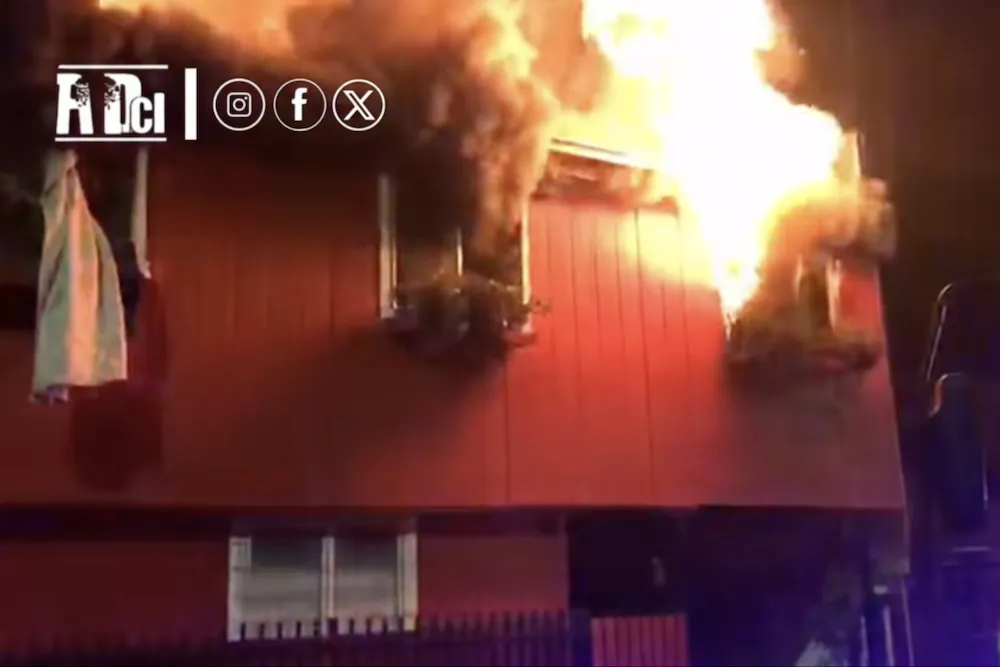 Incendio en San Antonio - Temuco - 3 casas quemadas