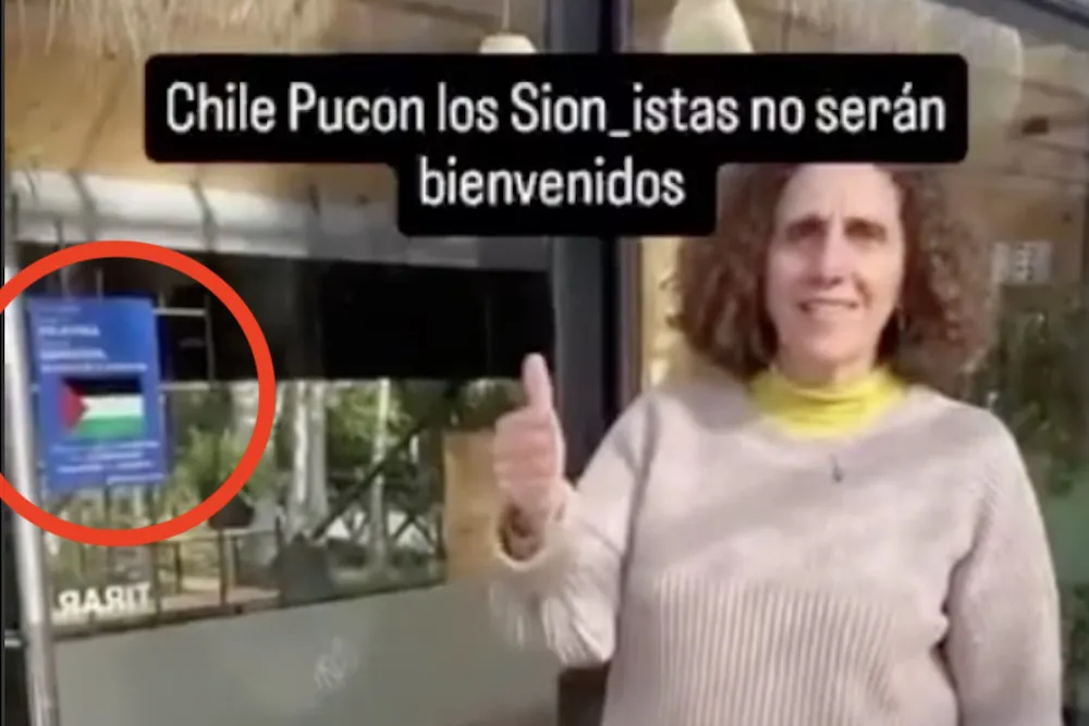 Mensaje antisionista en Pucon