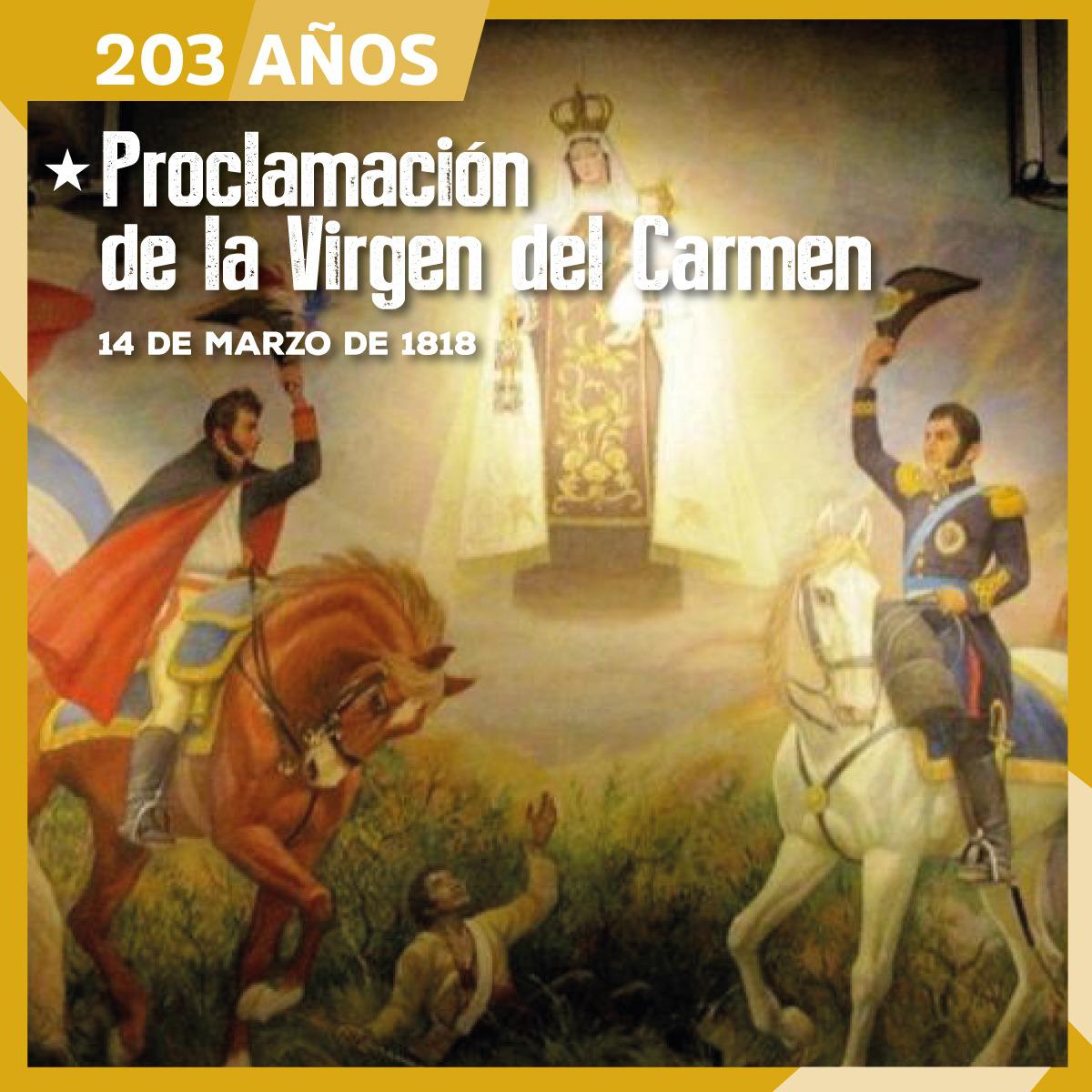 14 de marzo de 1818: Proclamación de la Virgen del Carmen, Patrona del  Ejército de Chile