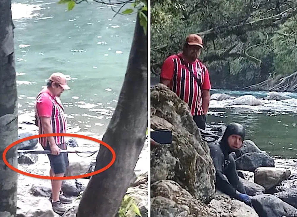 Pesca  de salmon con redes y arpones 