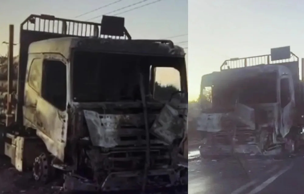 Camion quemado en Padre Las Casas
