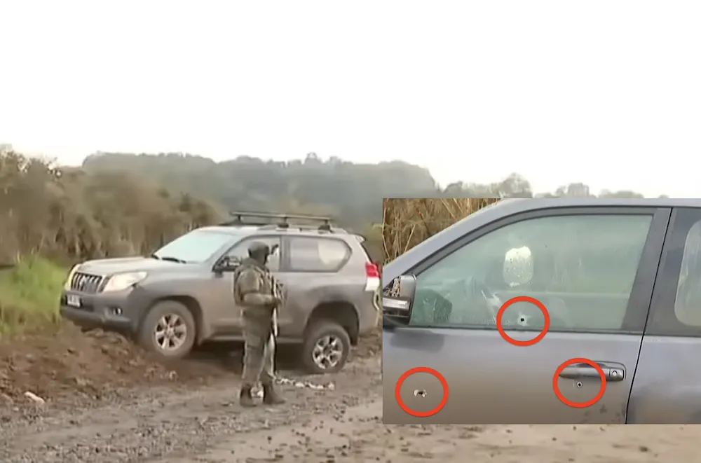 Jeep de alta gama robado y baleado por efectivos de Ejercito