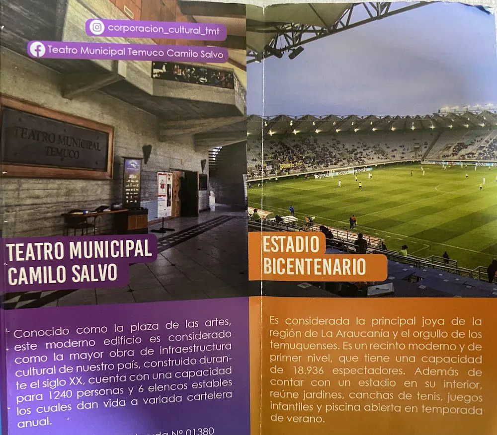 Folleto turistico de Temuco - Estadio German Becker