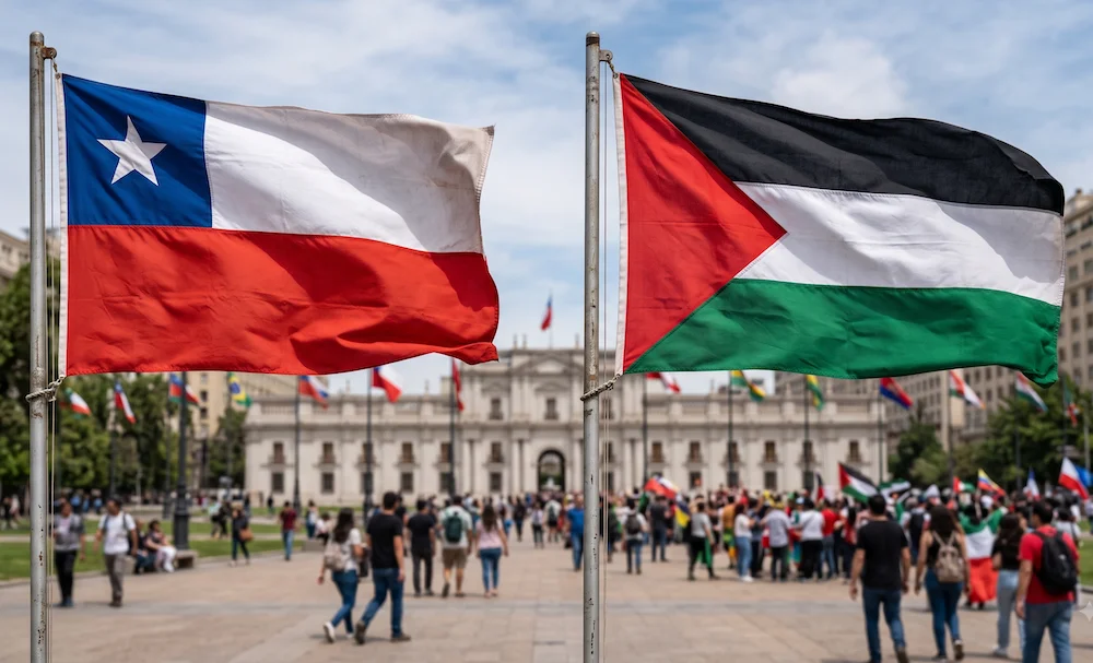 bandera chile y palestina