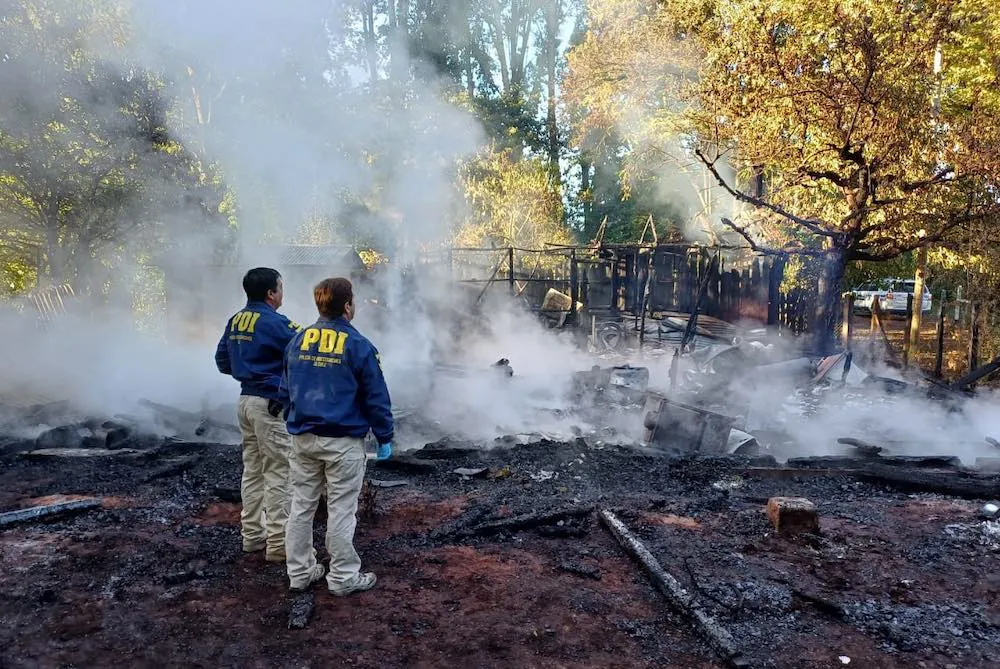 PDI en atentado incendiario en Perquenco