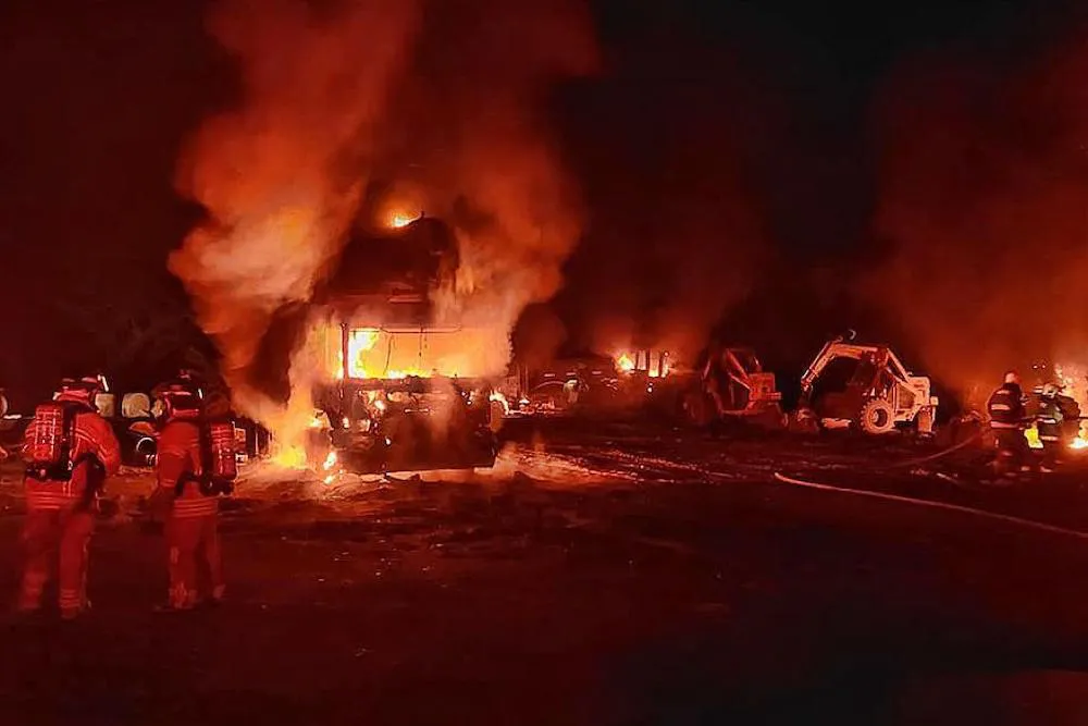 Atentado incendiario Metrenco - fotografia referencial