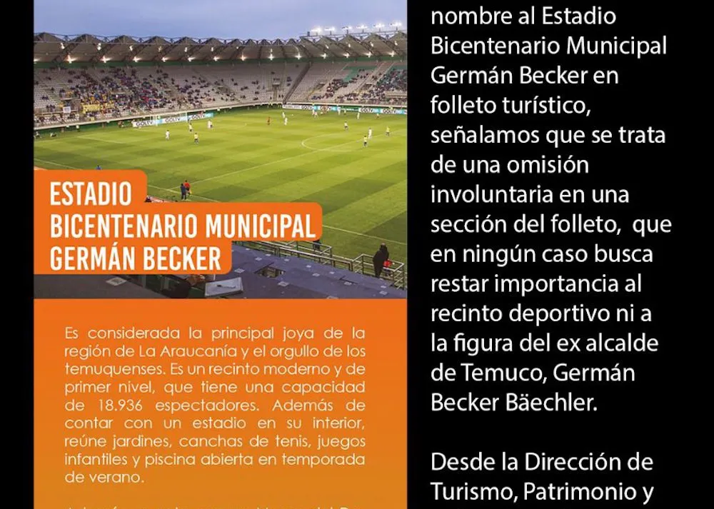 Folleto corregido Estadio Bicentenario Municipal German Becker