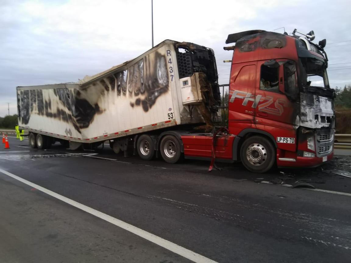 Ataque incendiario en Ruta 5 Sur 28-09-2020.