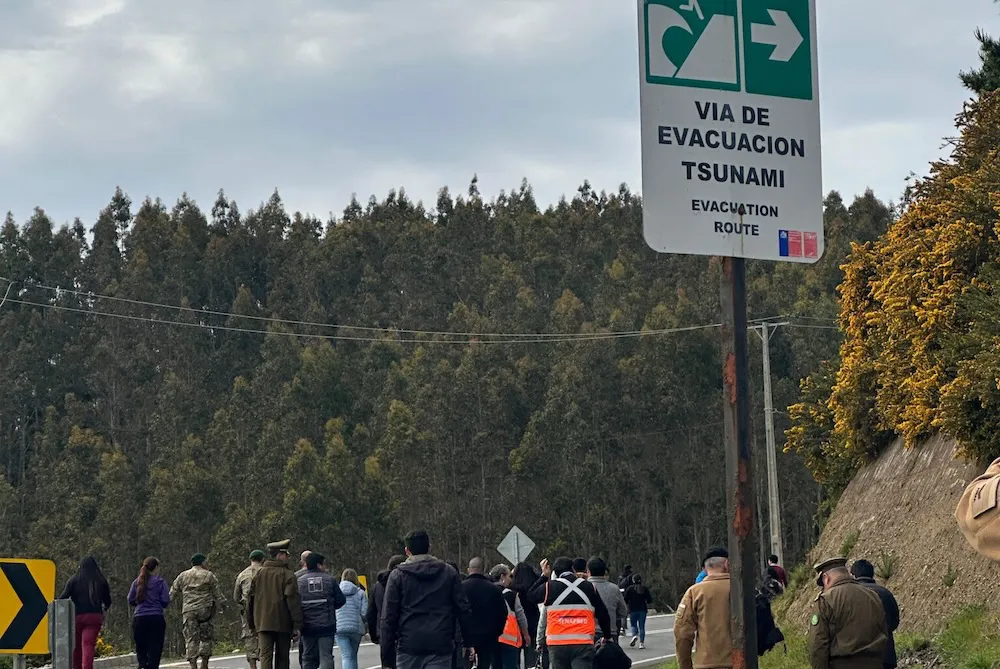 Evacuacion preventiva por tsunami en Saavedra