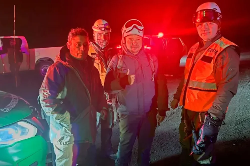Turista rescatado desde el Volcan Lonquimay