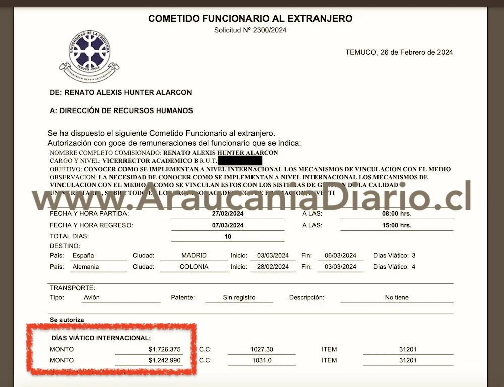 Cometido Renato Hunter a Madrid y Colonia - Alemania