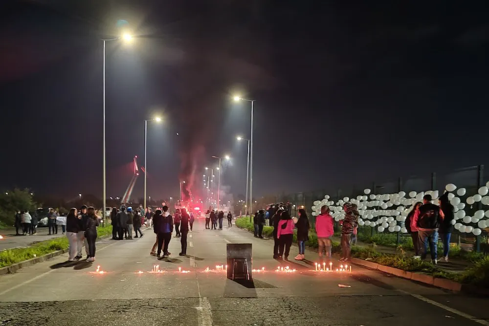 Manifestacion en avenida Los Poetas