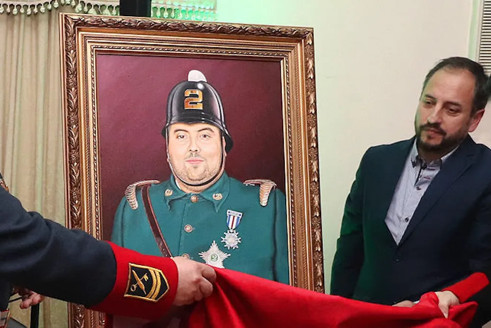 Pintura al oleo del Bombero Martir xx