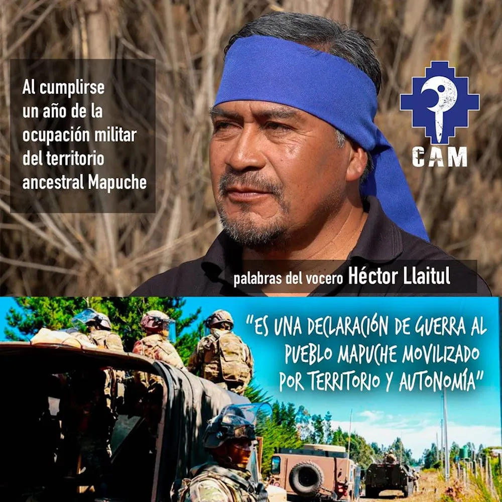 Hector Llaitul desde la carcel de Biobio