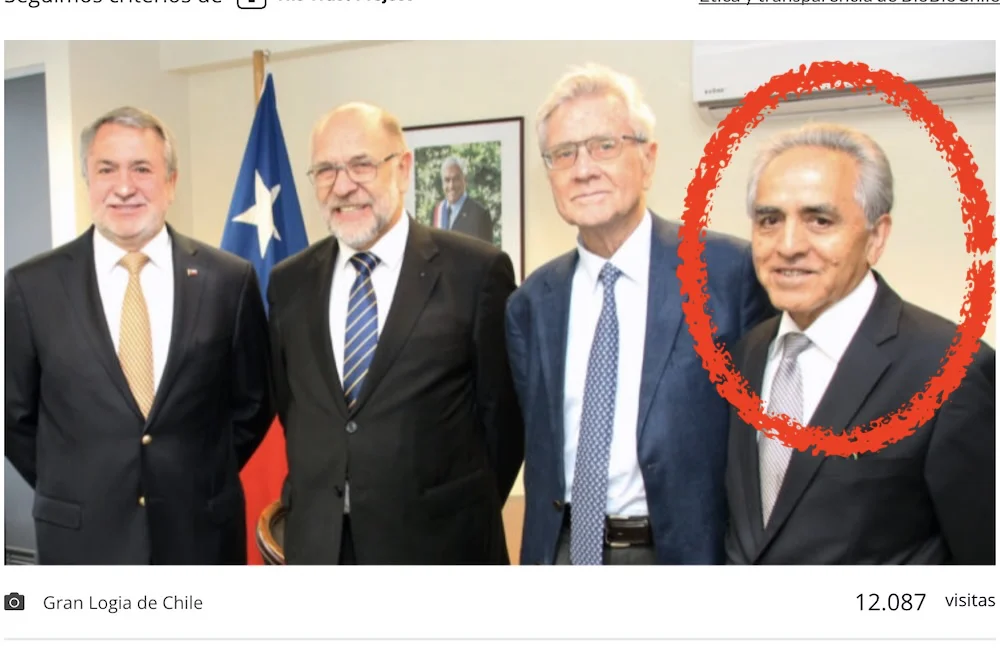 Autoridades de la Masoneria visitan Intendente regional - primero a la derecha Modesto Huenchunao