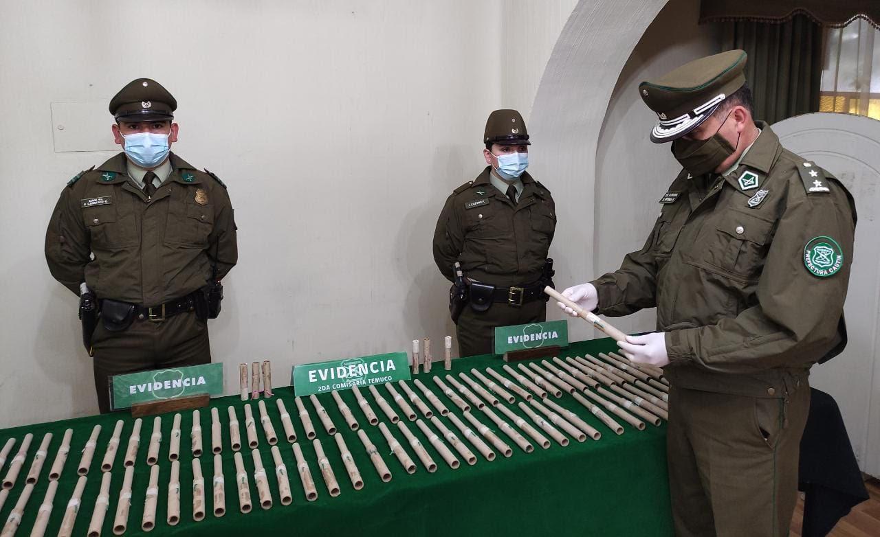 Fuegos artificiales decomisados.