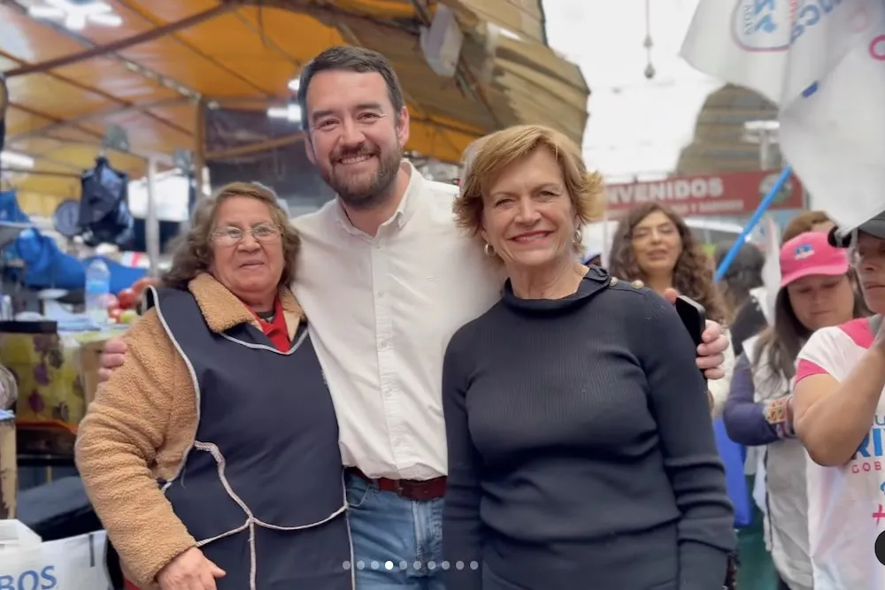 Luciano Rivas y Evelyn Matthei en la Feria Pinto