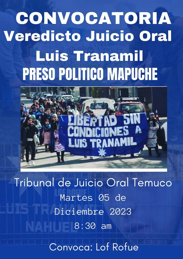 Convocatoria veredito Luis Tranamil