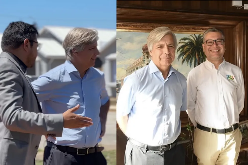 Harold Mayne-Nicholls con alcaldes de Temuco y Loncoche