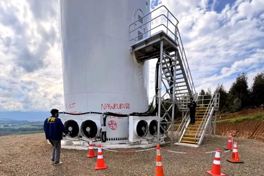 Atentado a torre de generacion eolica en Angol - PDI