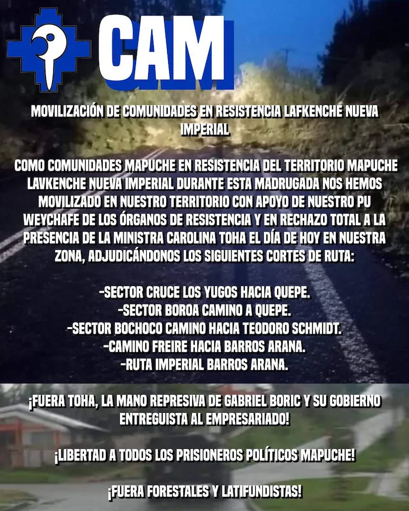 CAM cortes de camino